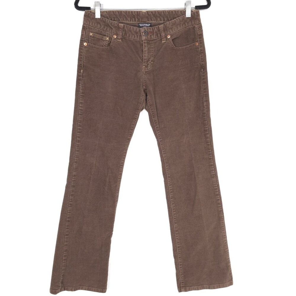 POLO JEANS CO. RALPH LAUREN Bootcut Flare Jeans Pants Brown Corduroy 4 Vintage